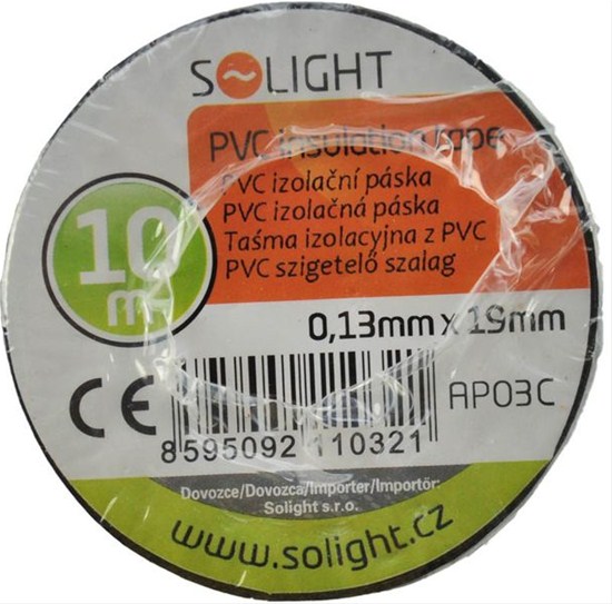 SOLIGHT AP03C 19mm x 10m izolační páska černá