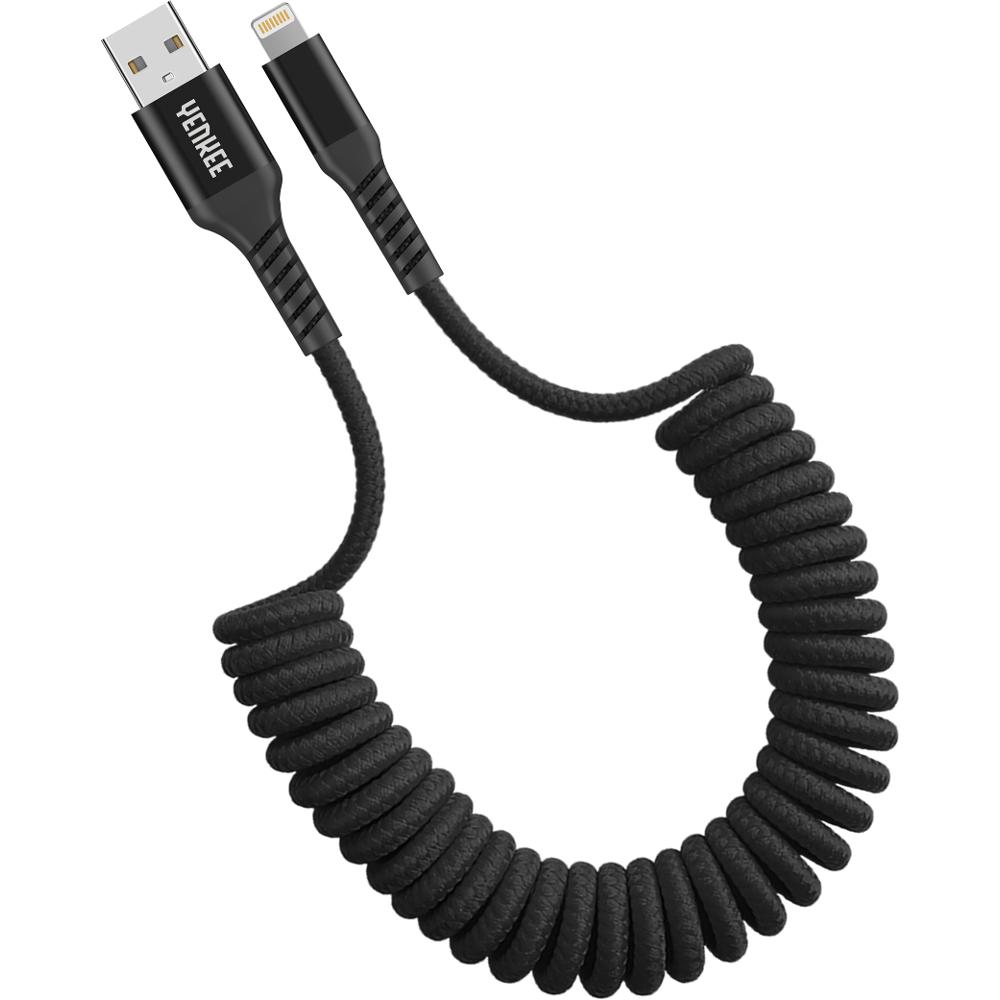 YENKEE YCU 502BK kabel kroucený USB A/Lightning 1,5m