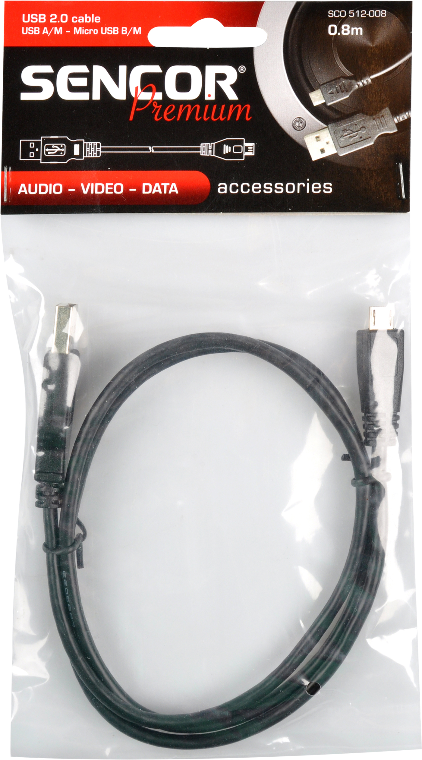 SENCOR SCO 512-008 kabel USB A USB micro 0,8m