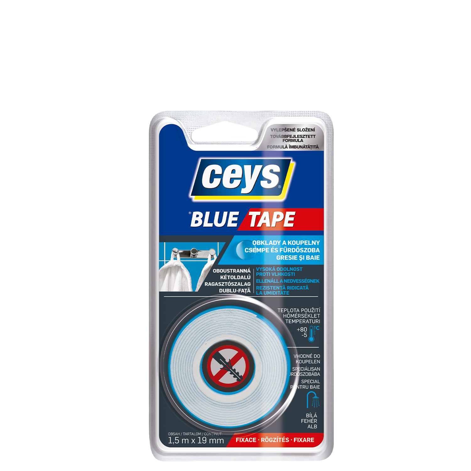 CEYS páska oboustranná 19mm x 1,5m montážní Blue