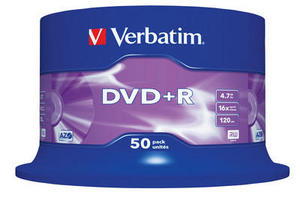 VERBATIM DVD+R 4,7GB 16x spindl 50ks