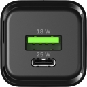 YENKEE YAC C25 GAN nabíječka 25W 1xUSB-A 1xUSB-C