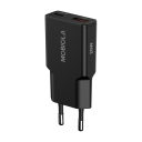 MOBIOLA CT20AC-BK nabíječka USB-A + USB-C 20W černá