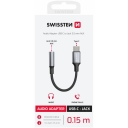 SWISSTEN redukce USB C/Jack 3,5mm kabel 0,15m