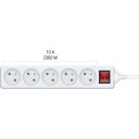 RETLUX RPC 29 prodlužka 2m 5 zásuvek s vypínačem 3x1,0mm