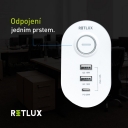 RETLUX RPC 72 prodlužovačka pod stůl 3z 1xUSB-C 2xUSB-A bílá