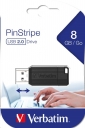 Flash Disk 8GB VERBATIM PinStripe černý