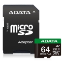 SD micro 64GB ADATA U3 C10 A2 V30 (R:160 W:140) + SD adaptér