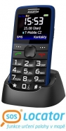 ALIGATOR A675BE telefon senior modrý nabíjecí stanice