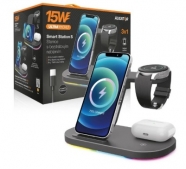 ALIGATOR AS04BK bezdrátová Qi dokovací stanice 15W Apple černá