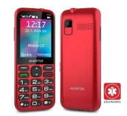 ALIGATOR A930R Telefon senior GPS červený stolní nabíječka