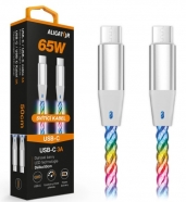 ALIGATOR kabel USB-C/C datový 0,5m 3A 65W svítící DATKP64