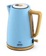 BRAVO B 4936 ARA konvice 1,7l nerez světle modrá dekor dřevo