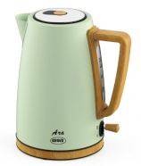 BRAVO B 4936 ARA konvice 1,7l nerez zelená dekor dřevo