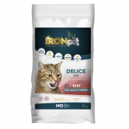 IRONpet kočka granule 2kg delice hovězí