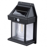 SOLIGHT WL918 LED solární lucerna nástěnná teplá bílá 12x17cm černá
