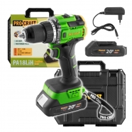 PROCRAFT AKU PA18LiH-1B-C vrtací šroubovák, baterie, nabíječka v kufru