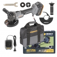 PROCRAFT AKU AG125A-1B-F úhlová bruska Industrial SBN + taška
