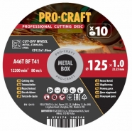 PROCRAFT CD125x1.0b sada řezných kotoučů 10ks 125