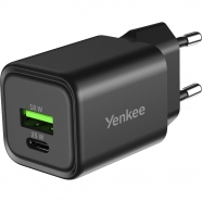 YENKEE YAC C25 GAN nabíječka 25W 1xUSB-A 1xUSB-C