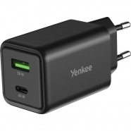 YENKEE YAC C45 GAN nabíječka 45W 1xUSB-A 1xUSB-C