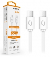 ALIGATOR kabel USB-C/USB-C power 3A 65W 2,5m bílý DATKP59