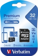 SD micro 32GB Verbatim premium U1 + SD adaptér
