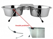 miska pro zvířata dvojmiska 2x1,5l nerez se stojánkem